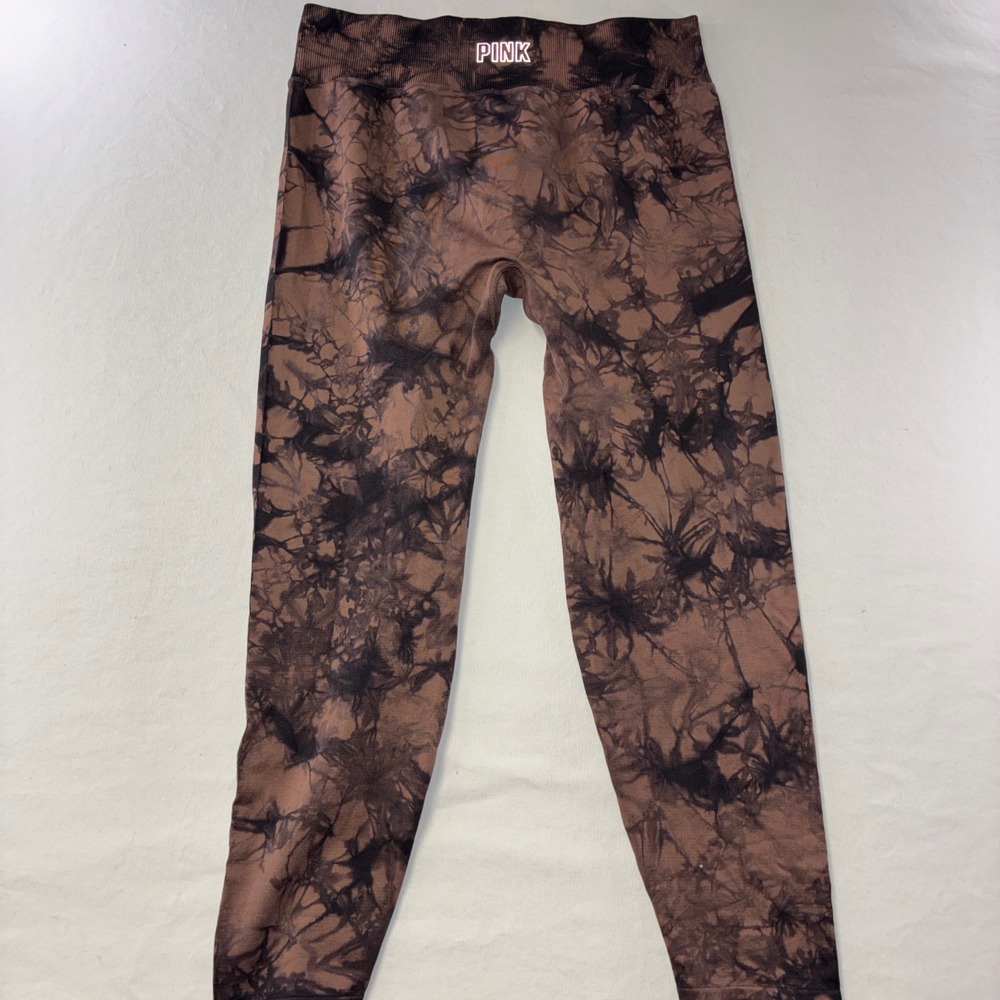 474 Athleisure PINK Leggings XL Brown Tie Dye Seamless High Rise Activewear